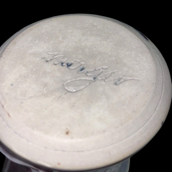 Handmade Purple Pottery Mug with Fish Carving Unique – Signed – 6” Tall 20oz - Picture 9 of 12